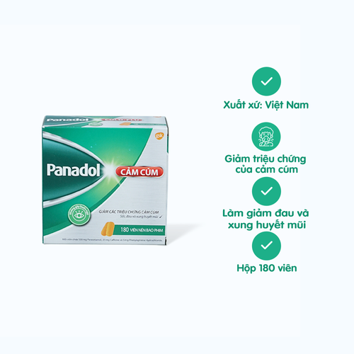 Viên nén Panadol Cold & Flu trị các triệu chứng ho cảm thông thường (12 vỉ x 15 viên)