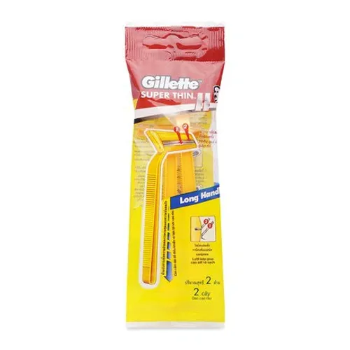 Dao cạo râu cán vàng Gillette Super Thin (2 cây/gói)