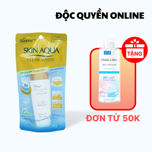 Sữa chống nắng Sunplay Skin Aqua Clear White Dưỡng Da Sáng Mịn SPF50+/ PA++++ (Chai 25g)