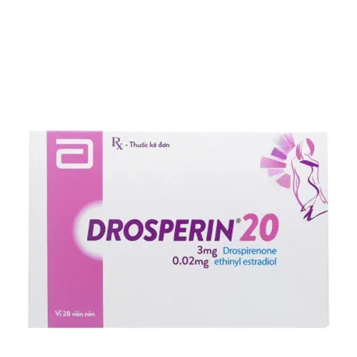 Viên nén Drosperin 3mg/0,02mg thuốc tránh thai hàng ngày (1 vỉ x 28 viên)