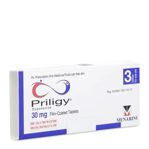 Viên nén Priligy 30mg điều trị xuất tinh sớm ở nam giới (1 vỉ x 3 viên)