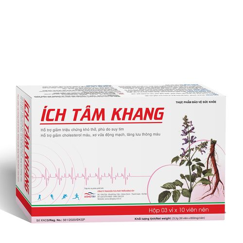 Viên uống Ích Tâm Khang hỗ trợ làm giảm cholesterol (hộp 3 vỉ x 10 viên)