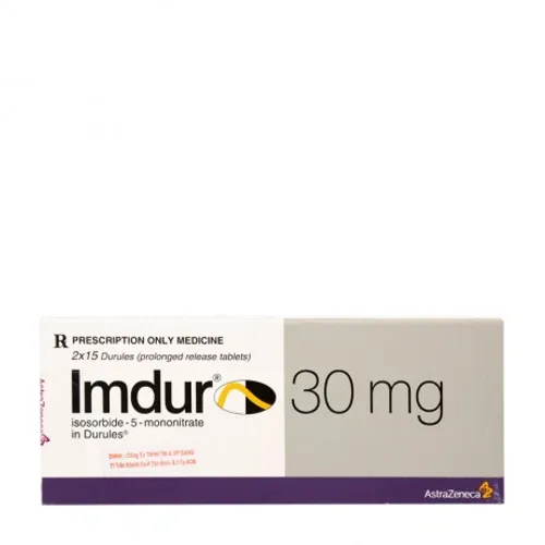 Viên giải phóng có kiểm soát Imdur 30mg điều trị dự phòng đau thắt ngực (2 vỉ x15 viên)