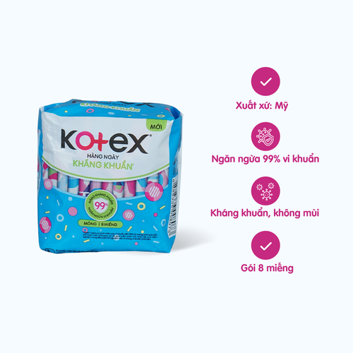 Băng vệ sinh hằng ngày hương tự nhiên Kotex (8 miếng/gói)