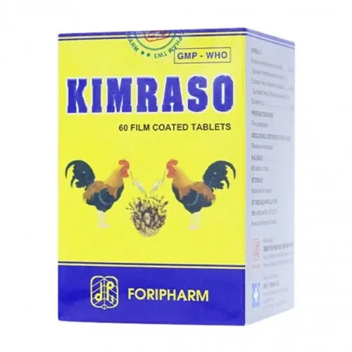 Viên nén bao phim Kimraso điều trị sỏi thận, sỏi mật, viêm bể thận, viêm túi mật (chai 60 viên)