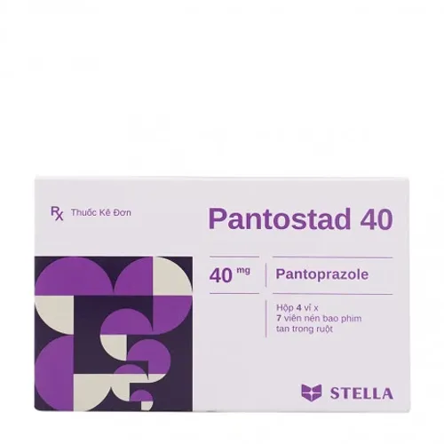 Viên bao tan ở ruột Pantostad 40mg điều trị trào ngược dạ dày – thực quản (4 vỉ x 7 viên)