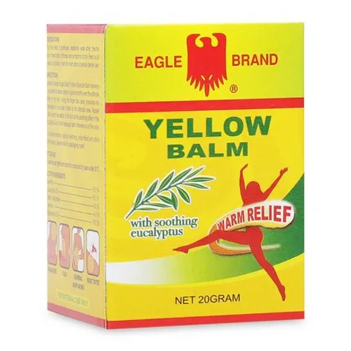 Cao xoa Eagle Brand Yellow Balm giảm đau đầu, choáng váng, chóng mặt, đau lưng (chai 20g)