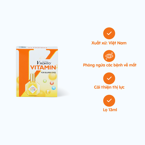 Thuốc nhỏ mắt VRohto Vitamin cung cấp độ ẩm và dưỡng chất cho mắt, ngừa các bệnh về mắt (chai 13ml)