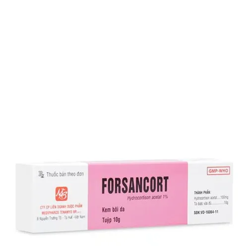 Thuốc dùng ngoài Forsancort 1% trị viêm da, giảm ngứa (tuýp 10g)