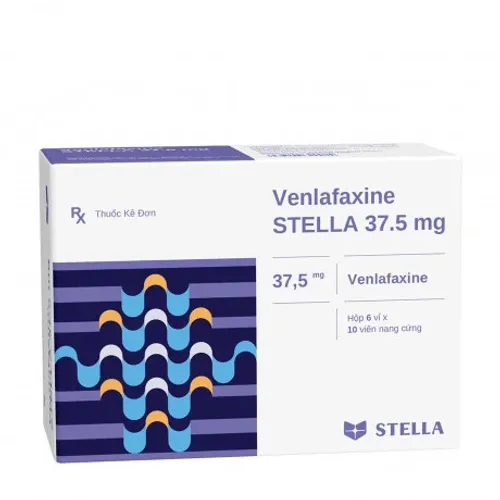 Viên nang Venlafaxine Stella 37,5mg trị và phòng ngừa tái phát cơn trầm cảm nặng (6 vỉ x 10 viên)