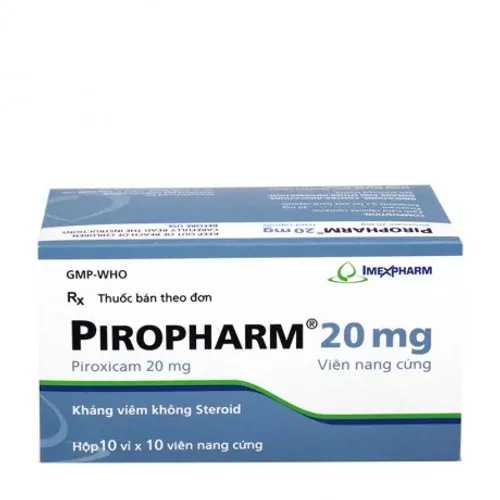 Viên nang Piropharm 20mg kháng viêm, giảm đau xương khớp, viêm khớp dạng thấp (10 vỉ x 10 viên)