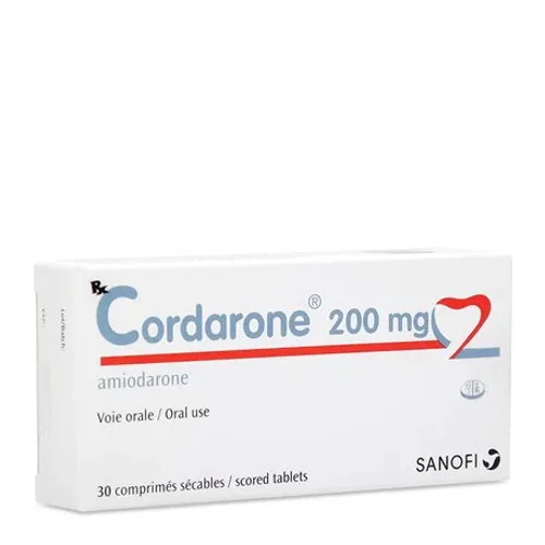 Viên nén Cordarone 200mg phòng ngừa và điều trị một số dạng rối loạn nhịp tim (2 vỉ x 15 viên)