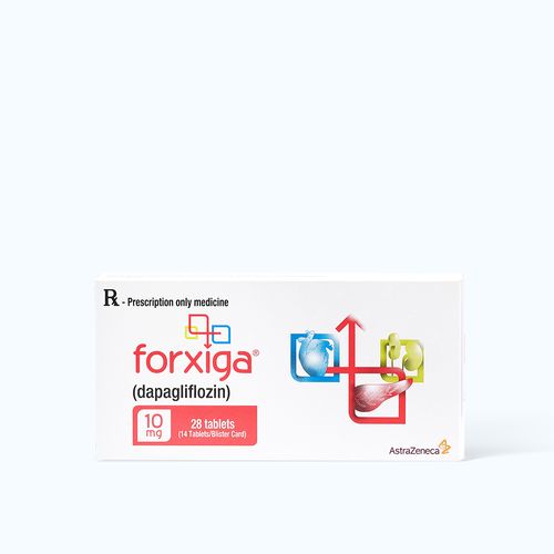 Viên nén Forxiga 10 mg điều trị đái tháo đường type 2 (2 vỉ x 14 viên)