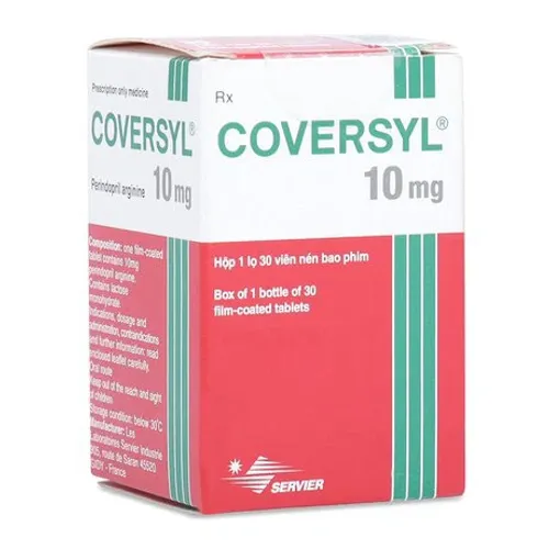 Viên nén Coversyl 10mg điều trị tăng huyết áp, bệnh động mạch vành ổn định (hộp 30 viên)