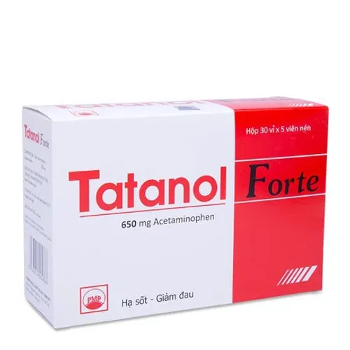 Viên nén Tatanol Forte 650mg giảm đau từ nhẹ đến vừa và hạ sốt (30 vỉ x 5 viên)