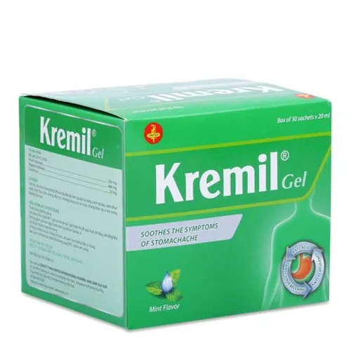 Gel uống Kremil làm giảm các triệu chứng đau dạ dày (30 gói x 20ml)