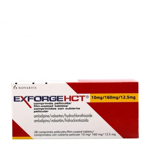 Viên nén Exforge HCT 10mg/160mg/12.5mg điều trị tăng huyết áp (4 vỉ x 7 viên)