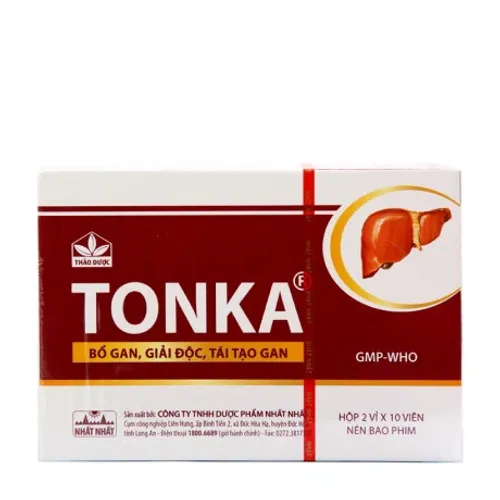 Viên nén bao phim Tonka điều trị các bệnh lý về gan (2 vỉ x 10 viên)