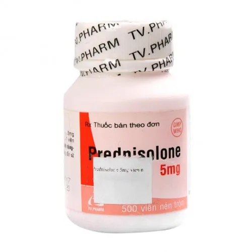 Viên nén Prednisolone 5mg kháng viêm, điều trị viêm thấp khớp, chống dị ứng (chai 500 viên)