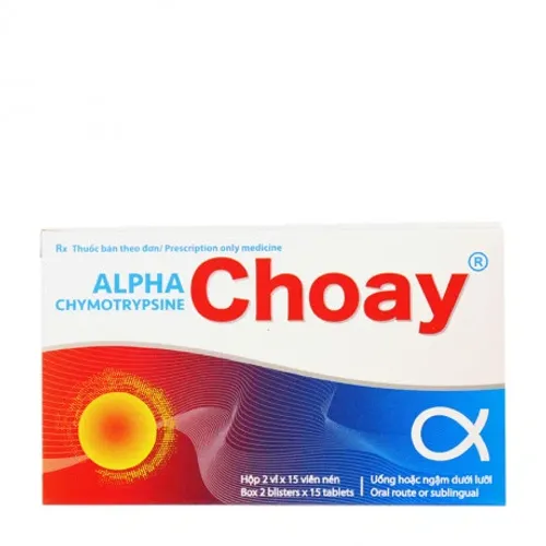 Viên nén Alpha Choay 4200IU phù nề sau chấn thương, phẫu thuật, bỏng (2 vỉ x 15 viên)