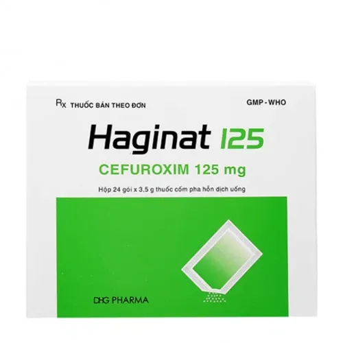 Thuốc cốm pha hỗn dịch uống Haginat 125mg điều trị nhiễm khuẩn (24 gói x 3.5g)