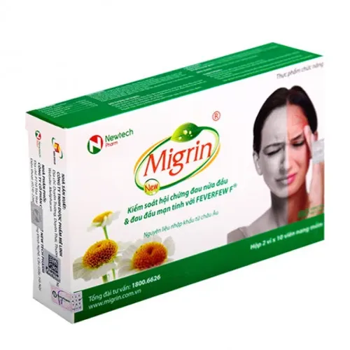 Viên uống Migrin Plus CVI Pharma hỗ trợ hoạt huyết, tăng cường tuần hoàn máu não (Hộp 2 vỉ x 10 viên)