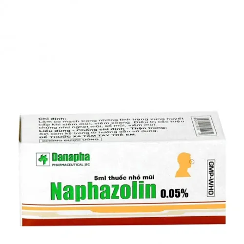 Thuốc nhỏ mũi Naphazoline trị sung huyết mũi, nghẹt mũi, sổ mũi, hắt hơi (chai 5ml)