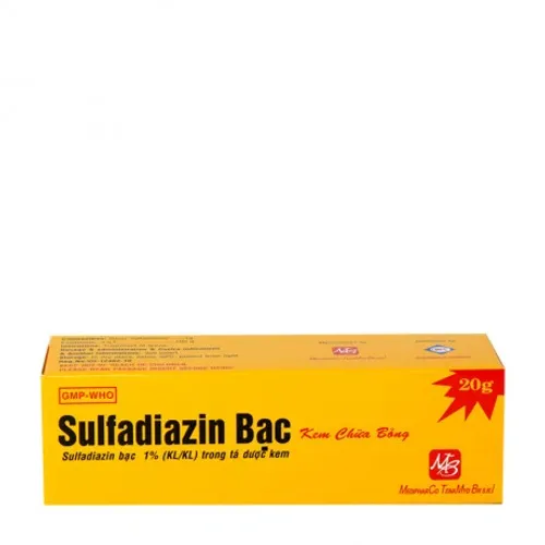 Thuốc dùng ngoài Silver Sulfadiazin 1 % phòng và điều trị nhiễm khuẩn do bỏng độ 2 và 3 (tuýp 20g)