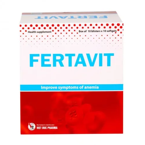 Viên uống Fertavit bổ sung sắt cho cơ thể (Hộp 10 vỉ x 10 viên)