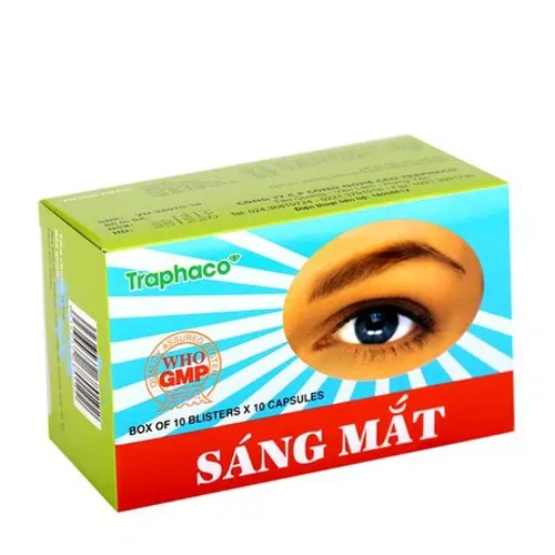 Viên nang Sáng mắt Traphaco điều trị nhức mắt, mỏi mắt (10 vỉ x 10 viên)