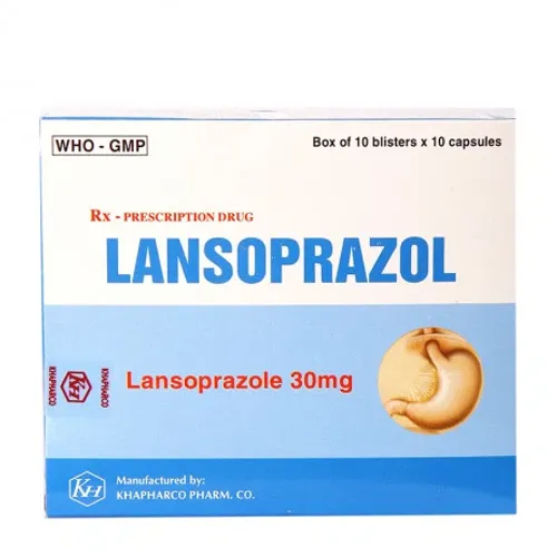 Viên nang Lansoprazol 30mg trị loét dạ dày tá tràng, viêm thực quản trào ngược (3 vỉ x 10 viên)