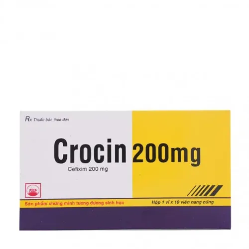 Viên nang Crocin 200mg kháng sinh điều trị nhiễm khuẩn (1 vỉ x 10 viên)