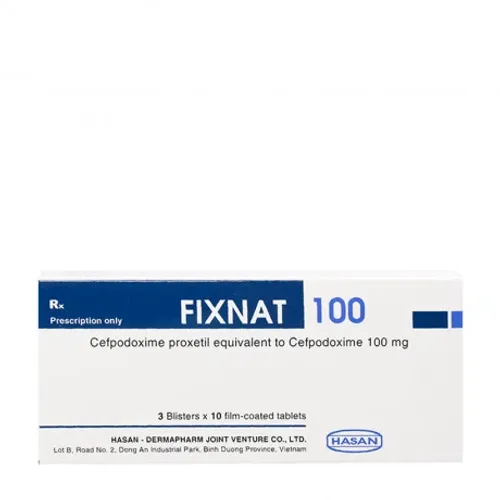 Viên nén Fixnat 100mg kháng sinh điều trị nhiễm khuẩn (3 vỉ x 10 viên)