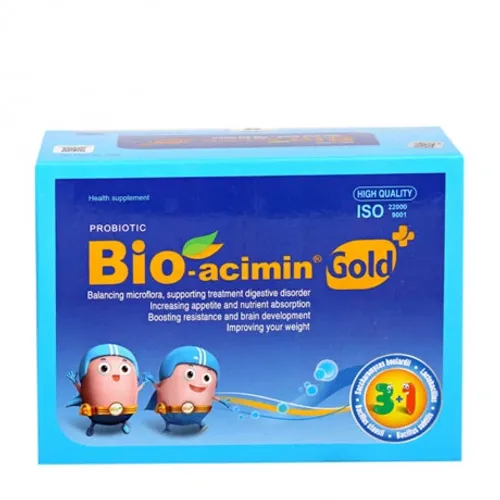 Cốm vi sinh Bioacimin Gold hỗ trợ cân bằng hệ vi sinh đường ruột (Hộp 30 gói)