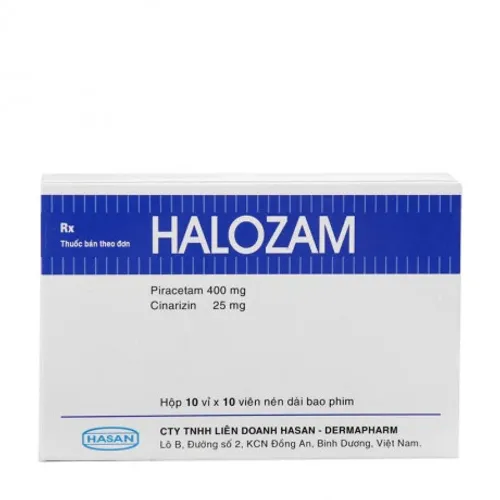 Viên nén Halozam 400mg/25mg rối loạn mạch máu não, rối loạn tiền đình (10 vỉ x 10 viên)
