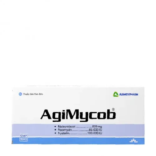 Viên đặt âm đạo Agimycob điều trị viêm âm đạo (1 vỉ x 10 viên)