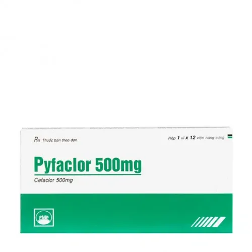 Viên nang Pyfaclor 500mg kháng sinh điều trị nhiễm khuẩn (1 vỉ x 12 viên)