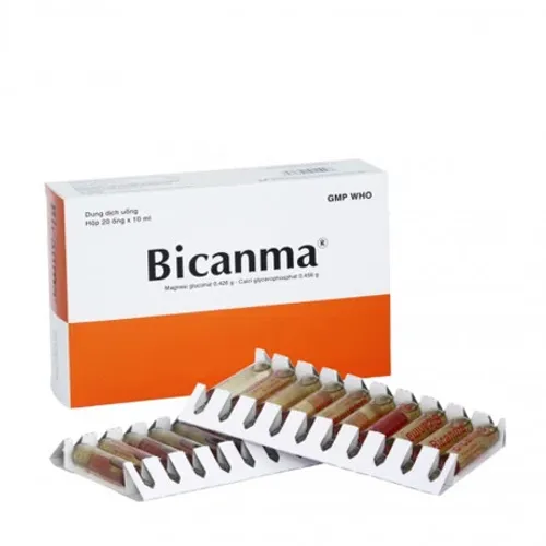 Dung dịch ống uống Bicanma bổ sung calci và magie, điều trị suy nhược chức năng (2 vỉ x 10 ống)