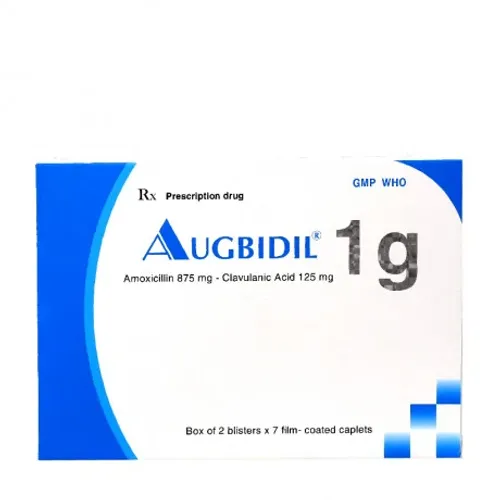 Viên nén Augbidil 875mg/125mg điều trị nhiễm khuẩn (2 vỉ x 7 viên)