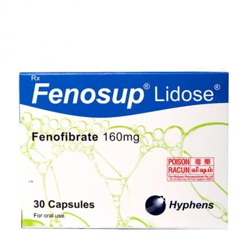 Viên nang Fenosup 160mg điều trị tăng cholesterol máu, giảm mỡ máu (3 vỉ x 10 viên)