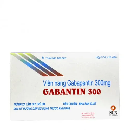 Viên nang Gabantin 300mg trị động kinh, viêm dây thần kinh (3 vỉ x 10 viên)