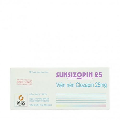 Viên nén Sunsizopin 25mg điều trị chứng tâm thần phân liệt (5 vỉ x 10 viên)