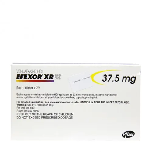 Viên giải phóng có kiểm soát Efexor XR 37.5mg điều trị rối loạn trầm cảm và lo âu (1 vỉ x 7 viên)