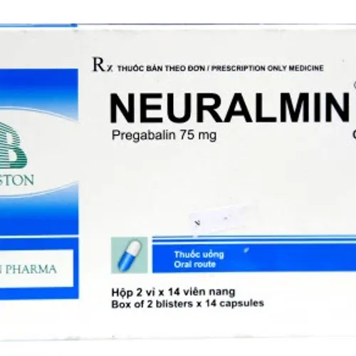 Viên nang Neuralmin 75 mg điều trị đau thần kinh và rối loạn lo âu (2 vỉ x 14 viên)