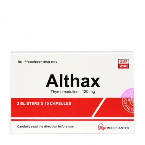 Viên nang Althax 120mg hỗ trợ điều trị viêm mũi, nhiễm khuẩn hô hấp (3 vỉ x 10 viên)
