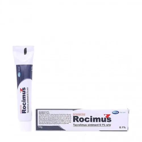 Thuốc dùng ngoài Rocimus 0.1%w/w điều trị viêm da cơ địa từ vừa đến nặng (tuýp 10g)