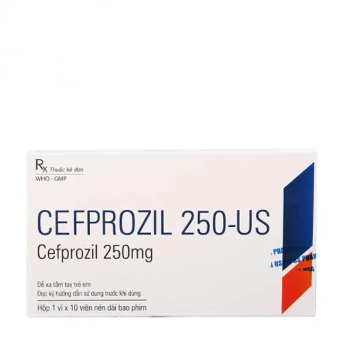 Viên nén Cefprozil 250mg-US kháng sinh điều trị nhiễm khuẩn (1 vỉ x 10 viên)