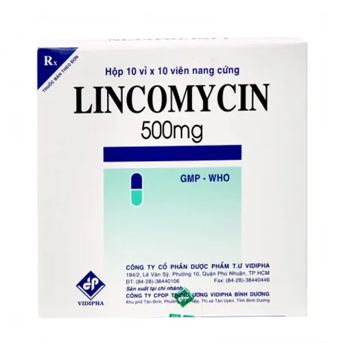 Viên nang Lincomycin 500mg VDP điều trị nhiễm khuẩn (10 vỉ x 10 viên)