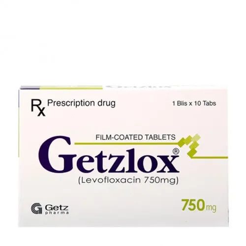 Viên nén Getzlox 750 mg điều trị nhiễm khuẩn từ da, đường tiết niệu, hô hấp (1 vỉ x 10 viên)