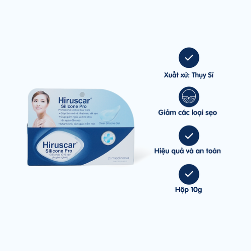 Gel hỗ trợ làm mờ sẹo HIRUSCAR Silicone Pro (Tuýp 10g)